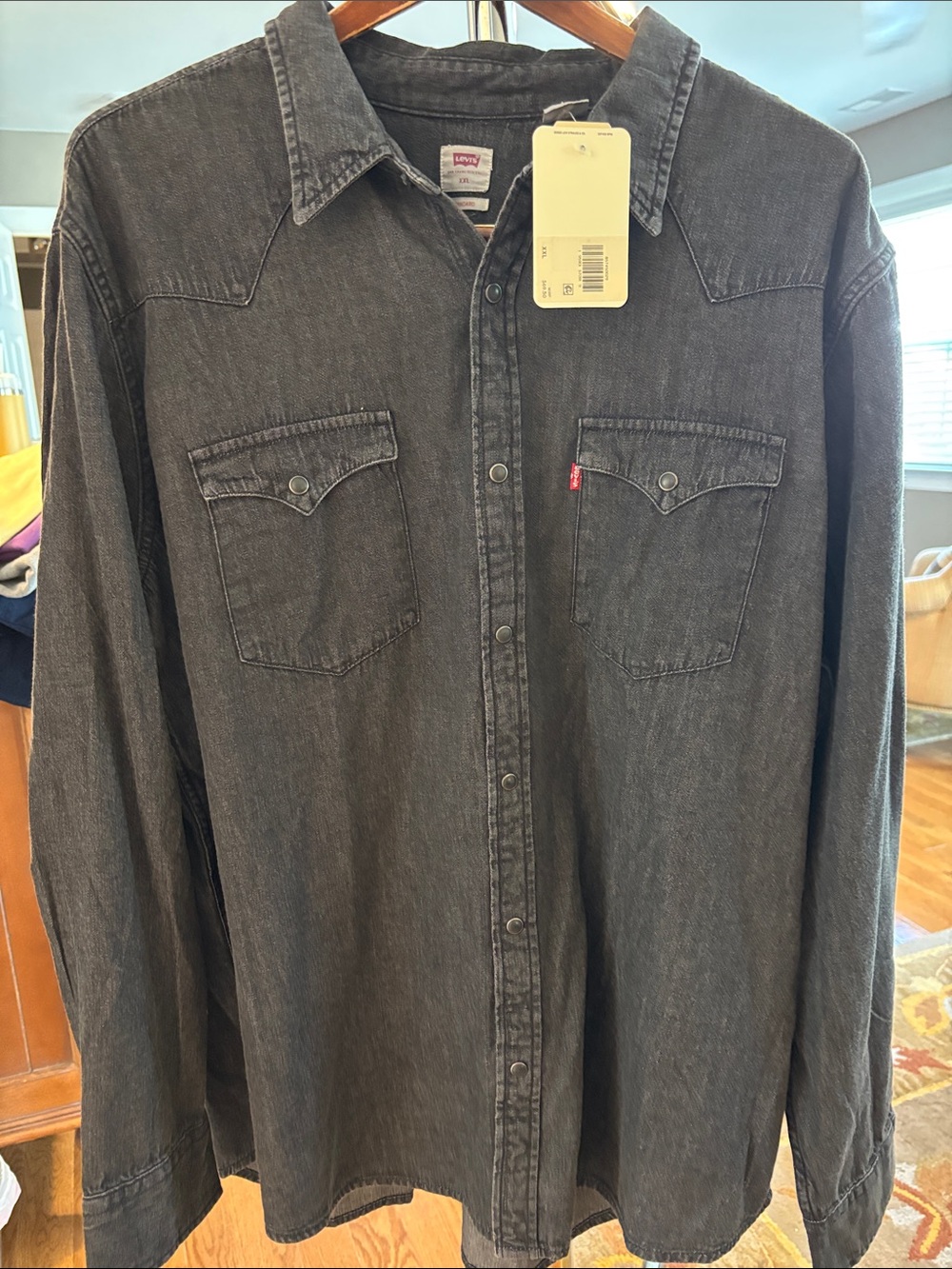 Levi's Black Denim Western Button-Down Shirt New with Tags